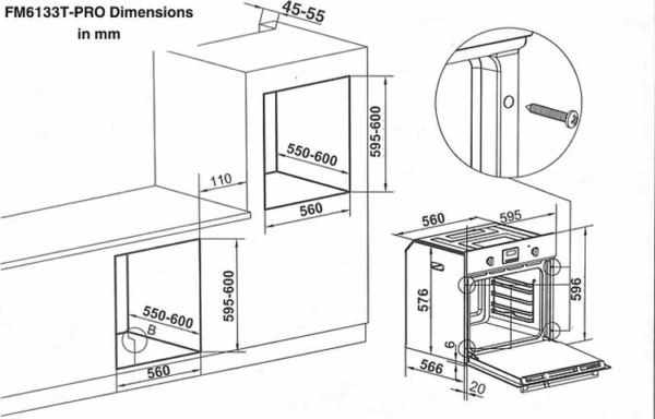 FM6133T-PRO Built-in Multifunction Oven - Image 2