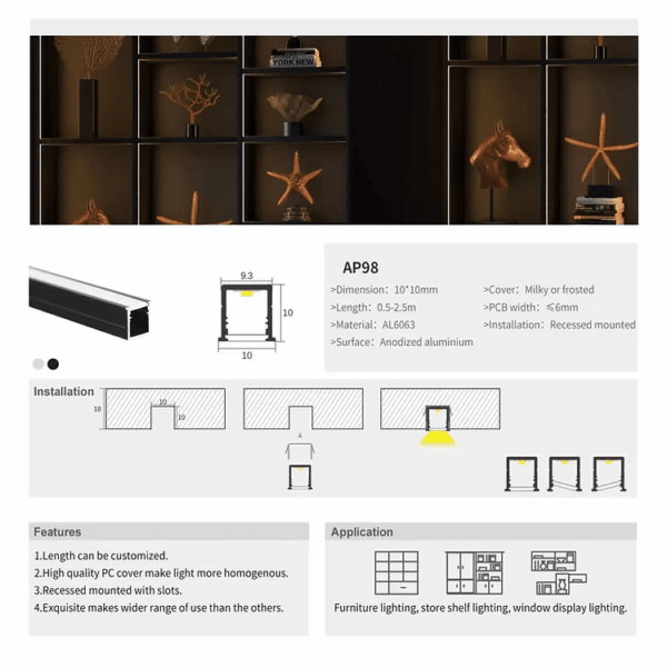 AP98 Recessed Slim Linear LED Light - Image 2